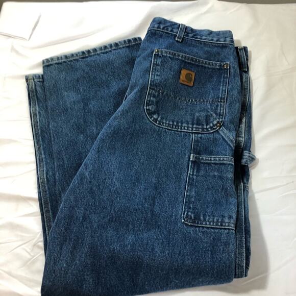 Carhartt mens 38x32 double knee dungaree fit carpenter jeans B73 DST vintage - Picture 1 of 11